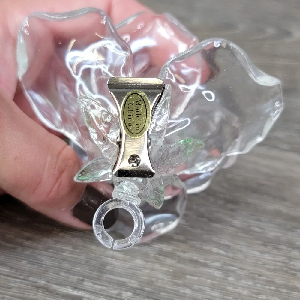Dept 56‎ Rose Light Cover Clip On Ornament Vintage Clear Tree Flower Clip